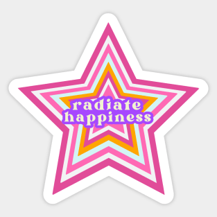 radiate happiness - retro y2k star Sticker